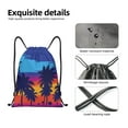 thumbnail image 4 of Xecao Beach with Palm Trees Pattern Sports Drawstring Backpack - String Swim Gym Bag with Wet Proof Pocket for Women&Men-Small, 4 of 6