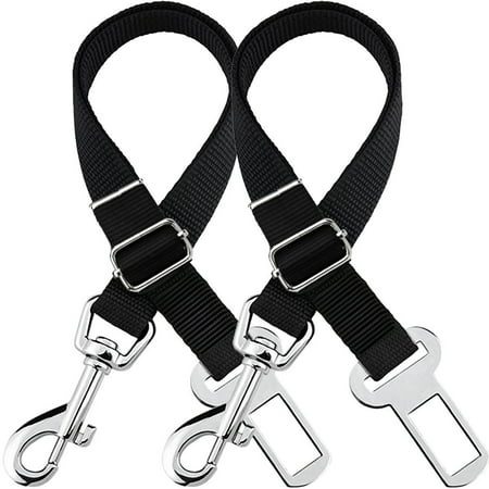 Nylon Harness - 2Packs Adjustable Pet Dog Cat Safety Leads Car Vehicle Seat Belt Pet Harness Seatbelt, Made from Nylon Fabric, Black