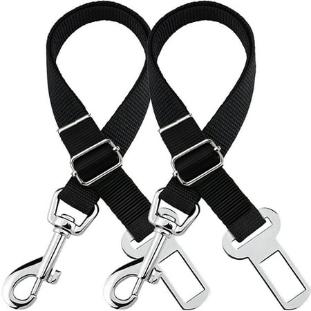 2x Dog Car Seat Belts Buckle, Pet Safety Seatbelt Stabilizer Adjustable Harness Protector Guard for Travel Auto Vehicle