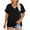 Black, variant on Xixinqiwan Plus Size Tops for Women,Women's Oversized V Neck Short Sleeve Solid Color Summer Bottom T-shirts Trendy Going Out Tops