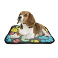 thumbnail image 2 of PKQWTM Cute colorful doodle paw prints Animal tiling Pet Dog Cat Bed Pee Pads Mat Cushion Potty Dogs Blankets Crate Bed Kennel 28x36 inch, 2 of 3