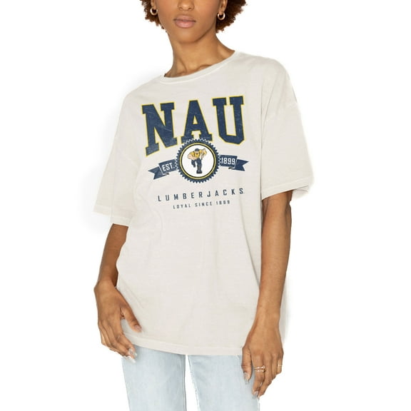 Women's Gameday Couture White Northern Arizona Lumberjacks Get Goin' Oversized T-Shirt