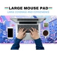 thumbnail image 4 of Anime Kawaii Desk Mat Mousepad Cute Japanese Large Gaming Mouse Pad XXL, Pastel Aesthetic Purple Blue Laptop Keyboard Mouse Mat, Magical Fantasy City Girl Gamer Computer Desktop Mat 31.5x15.75 in, 4 of 6