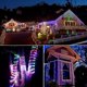 thumbnail image 5 of Luces de cadena solares para exteriores Luces de hadas de jardín a prueba de agua con 8 modos de iluminación para árboles de patio Navidad, blanco cálido, 11 Feliz Sencillez, 5 of 5