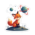 thumbnail image 5 of Sci - fi Fox Space Stickers Stickers, Waterproof Fox Space Stickers Sticker for Water Bottle Laptop Phone Cases Planner, 5 of 5