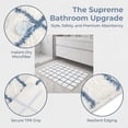 thumbnail image 3 of REGALWOVEN Checkered Non Slip Bath Mats, Soft Fluffy Absorbent Bathroom Rugs for Shower, Sink Blue-1 16" x 24", 3 of 7