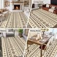 thumbnail image 6 of 5x7 Area Rugs, Abstract Boho Non-Skid Rubber Backing Large Rectangle Rugs - Living Room Bedroom Home Office, Modern African Ethnic Geometric Beige Indoor Floor Mat Carpets Washable Rug, 6 of 9