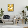thumbnail image 2 of The Stupell Home Decor Collection US Route 66 Historic Highway Mustard Yellow Illustrated Scenic Map Poster Framed Giclee Texturized Art, 2 of 8