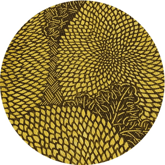 Ahgly Company Machine Washable Indoor Round Transitional Night Red Area Rugs, 3' Round