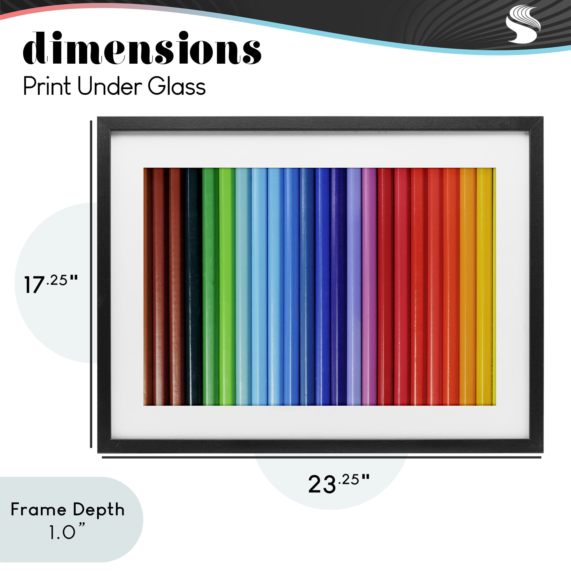 Stupell Industries Colored Pencil Lineup Black Framed Print Under Glass, design by Tom Quartermaine
