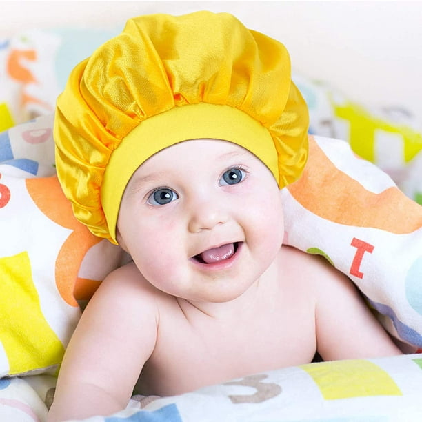 Bonnet de nuit en satin doux à large bande pour cheveux naturels pour  adolescents, tout-petits, bébés