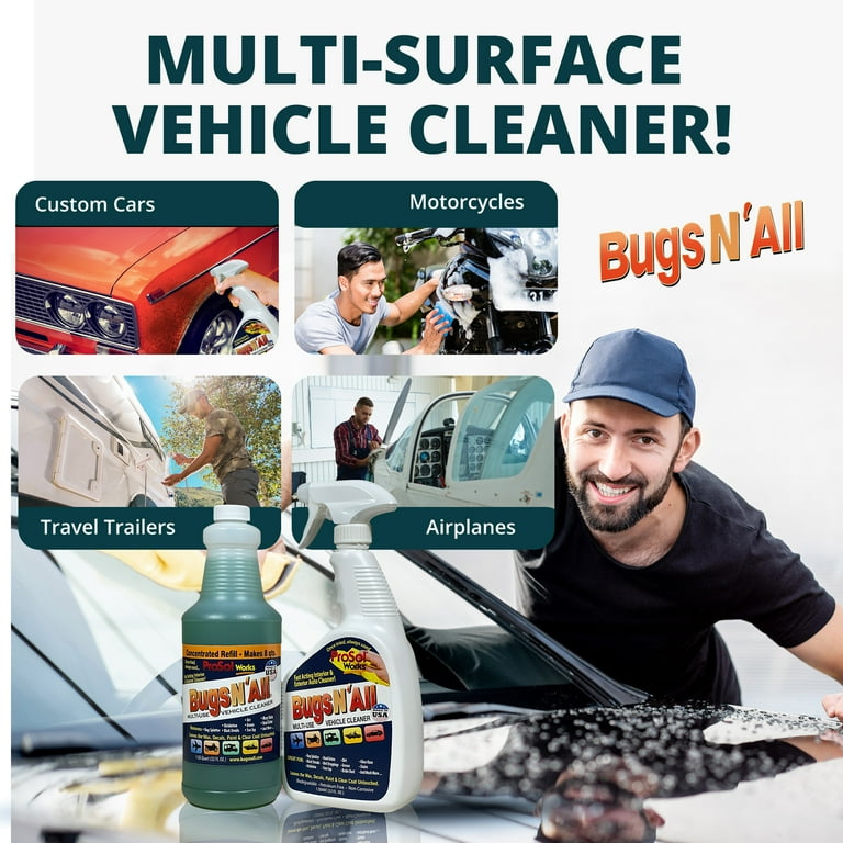 Bugs N All - Bug and Tar Remover for Car and Other Vehicles - Interior &  Exterior Cleaner, 32 oz 