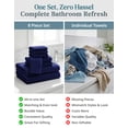 thumbnail image 3 of Casa Platino 100% Ring-Spun Cotton Towels Set – 2 Bath Towels, 2 Hand Towel & 4 Washcloths, Stays Plush After Washes, Ideal for Spa, Hotel & Family Bathrooms – Navy, 3 of 8