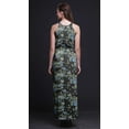 thumbnail image 5 of Bimba Floral Women Printed Crew Neck Side Slits Halter Dress Long Evening Gown-XX-Large, 5 of 6