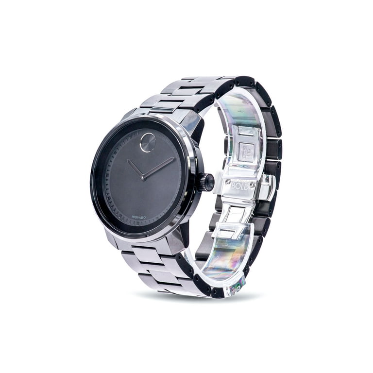 Movado bold men's black stainless steel watch online