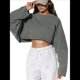 thumbnail image 2 of Sudaderas de Larga con Globo para Mujer, Sudaderas , Cuello Redondo Extragrande Gris L, 2 of 7