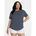 thumbnail image 4 of Time and Tru Women's Crewneck Tunic Tee with Short Sleeves, Sizes XS-XXXL, 4 of 6