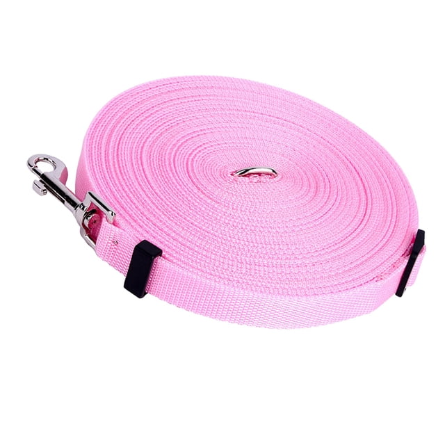 Correa larga para perro Bling Bling ajustable 32,8 pies rosa