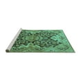 thumbnail image 2 of Ahgly Company Machine Washable Indoor Rectangle Oriental Turquoise Blue Traditional Area Rugs, 7' x 9', 2 of 4