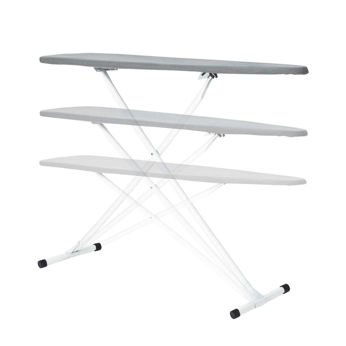 Seymour Home Products Adjustable Height, Freestanding T-Leg Ironing Board with enhanced grip feet, Solid Gray