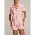thumbnail image 6 of CIYCuIT Women's Summer Sleepwear Outfits Bunny Print Short Sleeve Button Shirt + Elastic Shorts 2Pcs Loungewear Ladies Cute Soft Pajamas Sets for Casual Daily, 6 of 8