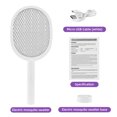 thumbnail image 3 of Matamoscas eléctrico de 3000 V, raqueta inteligente para matar insectos con base, malla de seguridad de 3 capas, modos duales, matamosquitos con luz morada, recargable para interiores, hogar, oficina,, 3 of 8