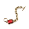 thumbnail image 3 of 2028 Jewelry Siam Red Octagon Stone Multi Link Chain Toggle Bracelet, 3 of 4