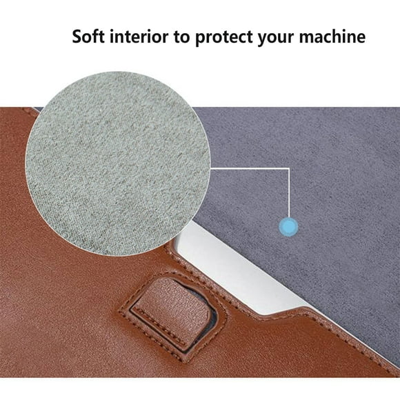 PU Leather Laptop Storage Bag Portable Solid Lining Notebook Computer Color Stylish Replacement Soft Lining Notebook Computer Carrying Case Protector Pink
