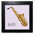 thumbnail image 1 of music classical instrument saxoph black square frame picture wall tabletop, 1 of 3