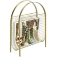 thumbnail image 5 of MyGift Vintage Brass Tone Metal Freestanding Magazine Organizer, Mid-Century Design, 5 of 7