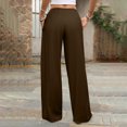 thumbnail image 6 of Wide Leg Palazzo Pants for Women Drawstring Elastic Waist Solid Pants Causal Summer Beach Vacation Pants, 2XL, 6 of 6