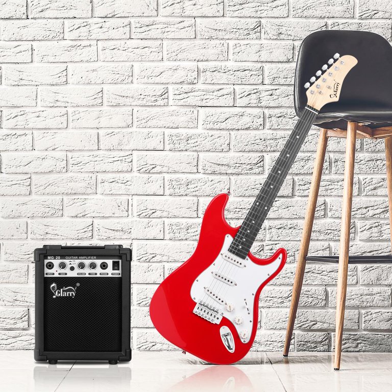 Glarry 39 Full Size Electric Guitar for Music Lover Beginner, Red 