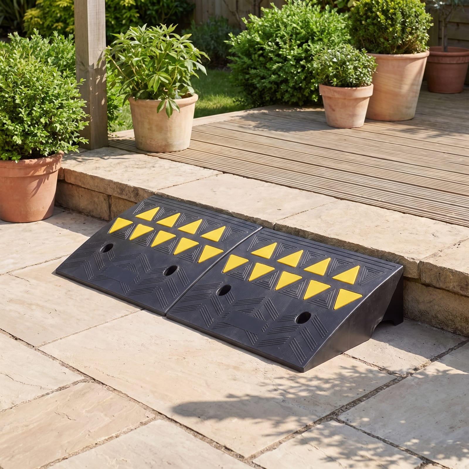 Biotree Driveway Threshold Ramps with 5 Inch Rise for Medium Trucks, 2 Pcs, Black