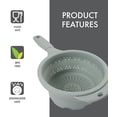 thumbnail image 2 of Dexas 8" Collapsible Silicone Strainer in Sage, Kitchen Strainer with Handles, 7.2 Cup Capacity | BPA-Free, Heat-Resistant, Space-Saving Kitchen Tool, 2 of 7