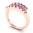 thumbnail image 2 of 0.235 ctw Wedding Band for Women - 18K Rose Gold Simulated Alexandrite Stackable Eternity Ring, 2 of 6