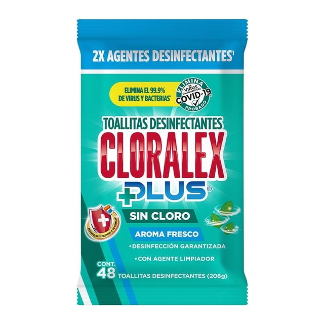 Toallitas desinfectantes Cloralex Plus aroma fresco 48 pzas