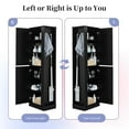 thumbnail image 4 of Tall Bathroom Storage Cabinet, Freestanding Storage Cabinet with Hook and Adjustable Shelf, MDF Board (Black), 4 of 12