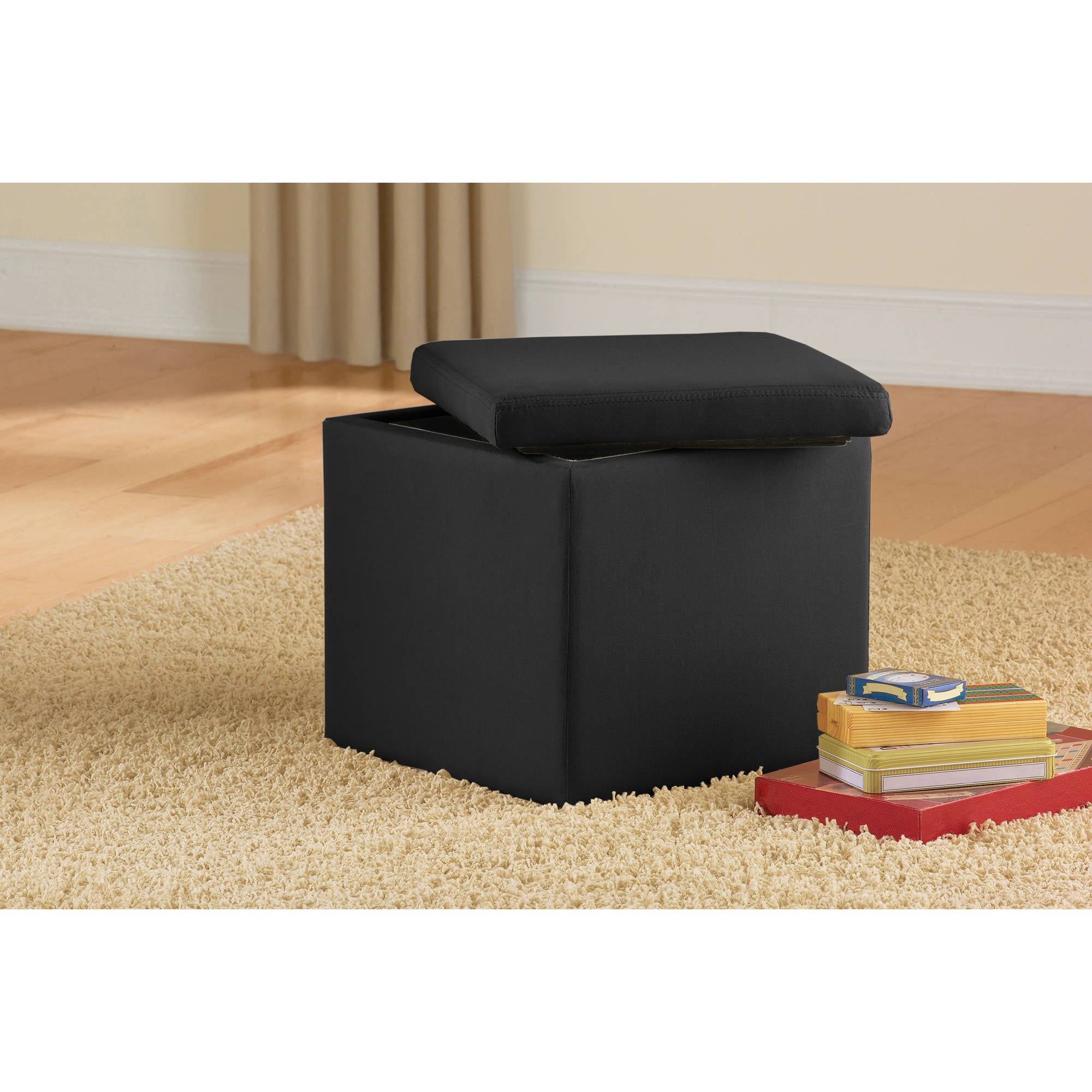 urban shop faux suede ultra storage ottoman multiple colors  walmart