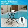 thumbnail image 6 of FHVIT Aluminum Chaise Lounge Chair Outdoor, Foldable Assemble-Free Patio Lounge Chair with 5 Adjustable Backrest for Poolside Beach Lawn 2 Set with Table Blue, 6 of 11