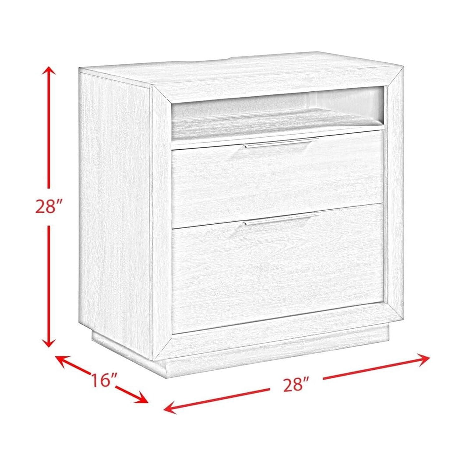 Picket House Furnishings Cadia  2-Drawer Nightstand with USB in Grey