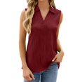 thumbnail image 2 of Tank Tops For Women Solid Color Lapel Loose Sleeveless Vest Fashion Casual Top Camisole Tops For Women, 2 of 7