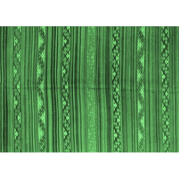 Ahgly Company Indoor Rectangle Southwestern Emerald Green Country Area Rugs, 2' x 5'