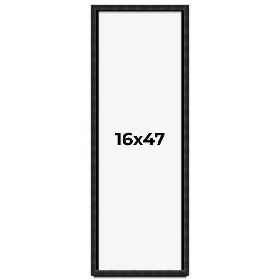 16x47 Shadow Box Black Rustic Barnwood Display Frame | 1.125 Inch Deep | 0.875 Inch Moulding Width