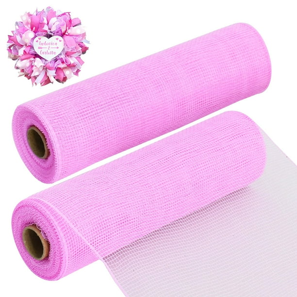 Cinta decorativa de malla TONIFUL 10 cm x 9 m Rosa 2 rollos