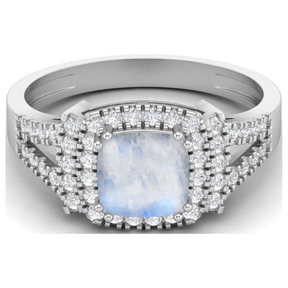 Mooneye 7X5mm Oval Moonstone 925 Sterling Silver Solitaire Women Mother's Day Gift Ring