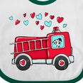 thumbnail image 4 of Inktastic Valentine Fire Truck with Cute Dalmatian and Hearts Boys or Girls Baby Bib, 4 of 4