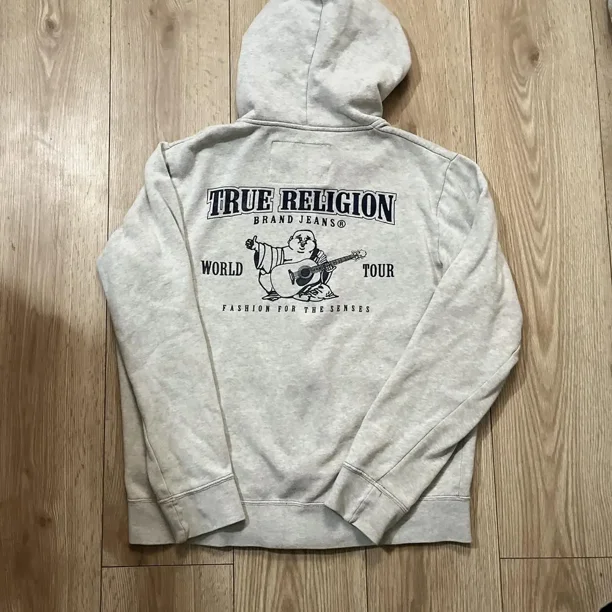 Sudaderas Hombre True Religion Sudadera True Religion Logo Zip  Blanco/Azul Marino Para Hombre Up Hoodie Womens