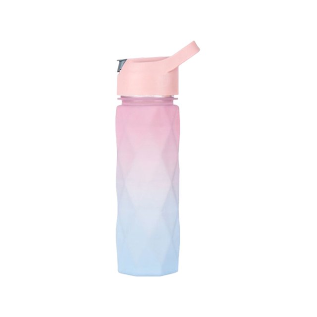 Toystoory La taza de agua portátil PC Stay Hydrated y los materiales de calidad alimentaria con pajita integrada son más tranquilizadores Teteras Gradiente azul rosa