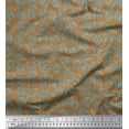 thumbnail image 1 of Soimoi Satin Silk Fabric Artistic Leaves Print Fabric by The Yard 42 Inch Wide, 1 of 1