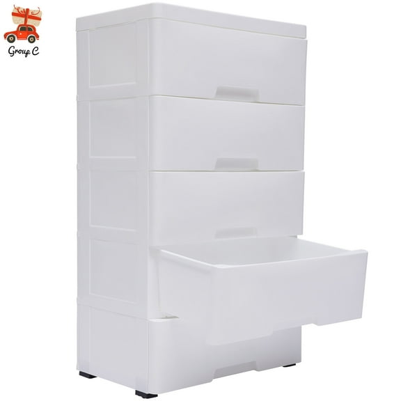 5 Drawers Plastic Storage Cabinet Detachable Drawer Tower Case Clothes Organizer